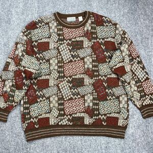 Vintage Cotton Traders Sweater Mens 3X Wool Blend Long Sleeve Thick Knit Italy